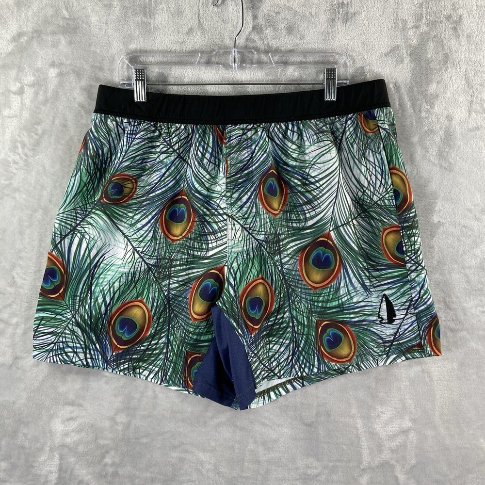 Tachuntfish Shorts men's 3XL Athletic 36x6 Unlined Peacock Feather Pattern XXXL